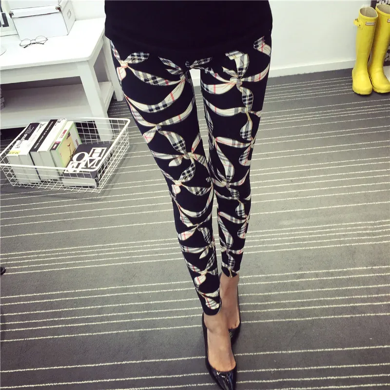 Women's Summer Casual Polyester High-Waist Leggings With Print