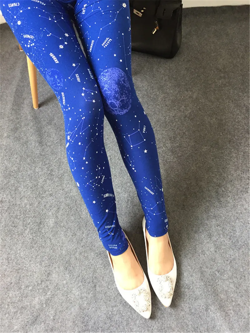 Women's Summer Casual Polyester High-Waist Leggings With Print