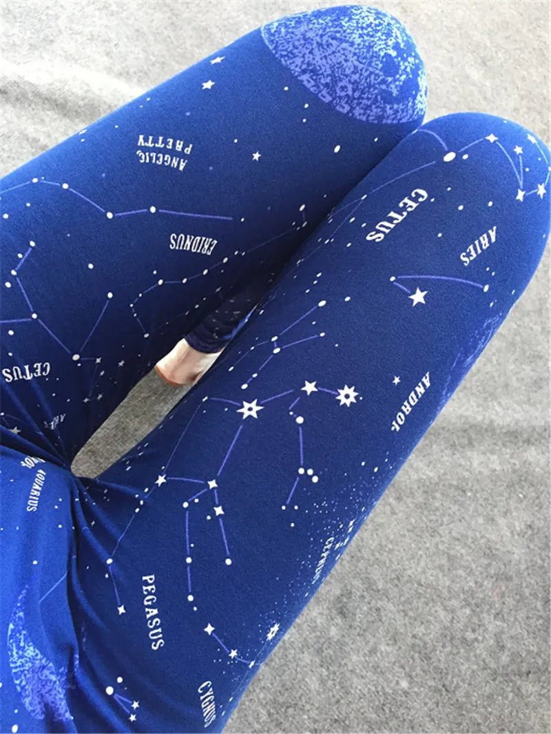 Women's Summer Casual Polyester High-Waist Leggings With Print