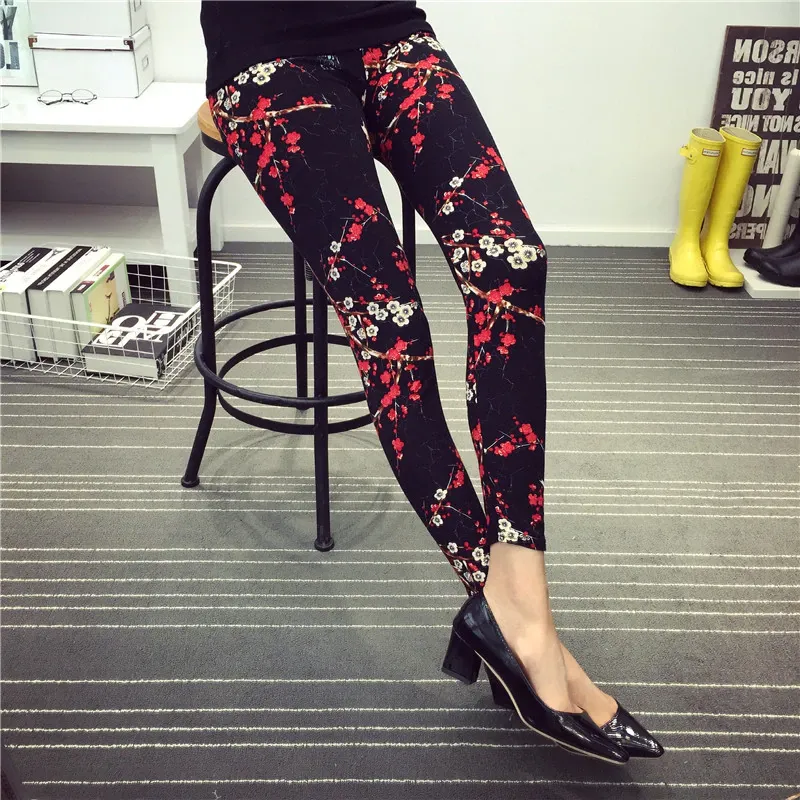 Women's Summer Casual Polyester High-Waist Leggings With Print