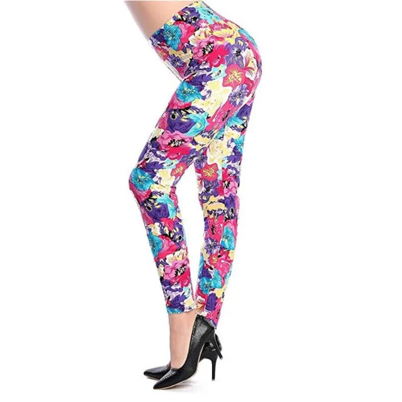 Women's Summer Casual Polyester High-Waist Leggings With Print