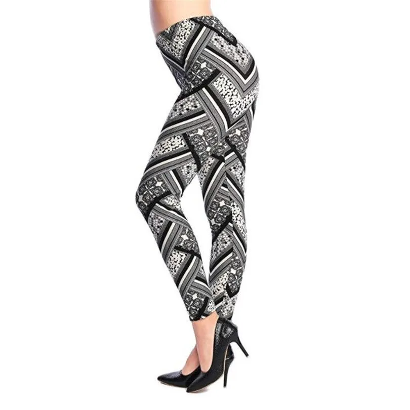 Women's Summer Casual Polyester High-Waist Leggings With Print