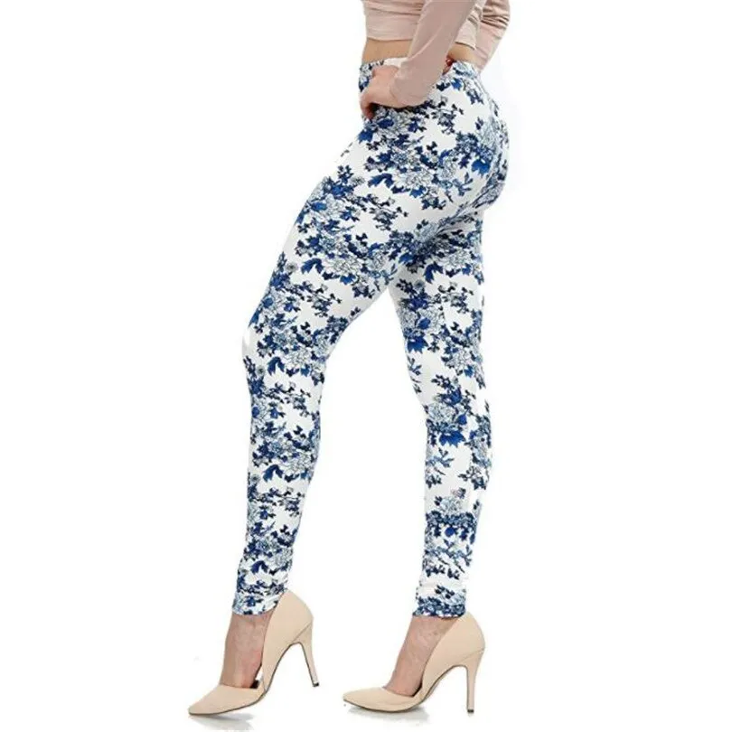 Women's Summer Casual Polyester High-Waist Leggings With Print
