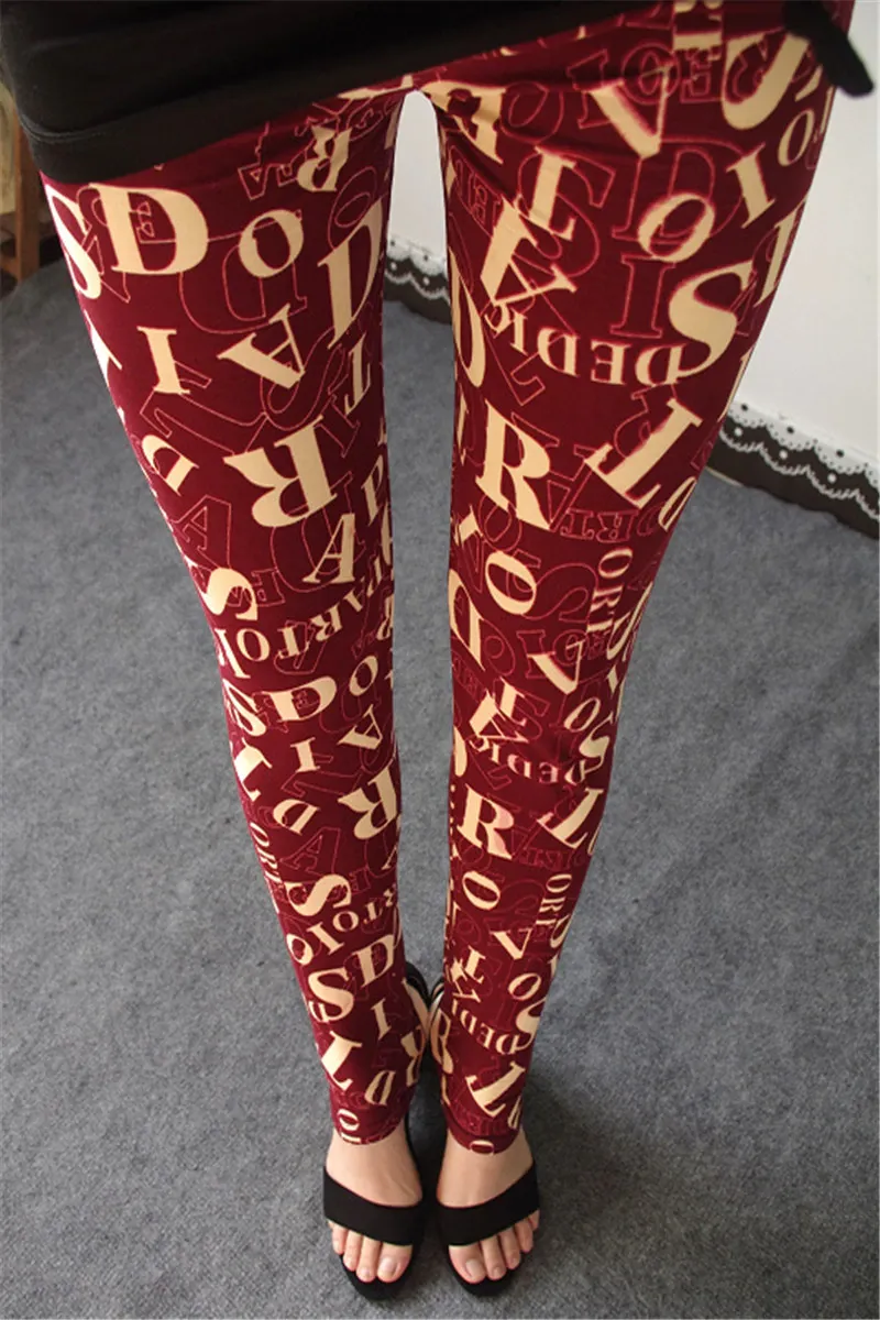Women's Summer Casual Polyester High-Waist Leggings With Print