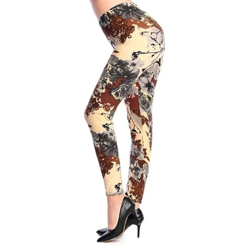 Women's Summer Casual Polyester High-Waist Leggings With Print