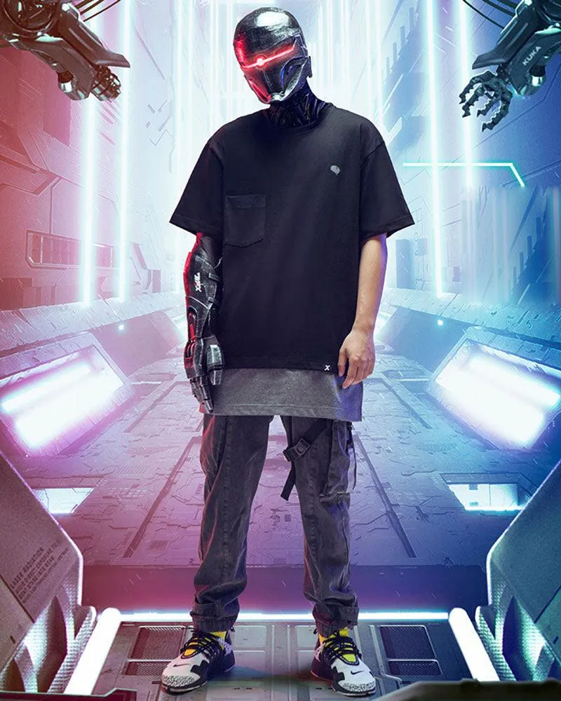 XIPHEVIL Cyberpunk Reflective Unisex Denim Cargo Pants