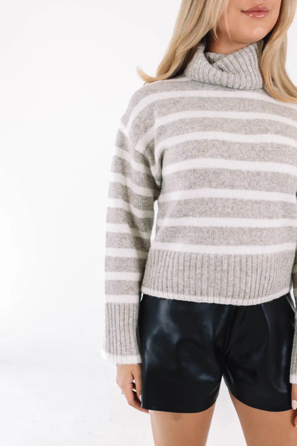 Z Supply Josephine Stripe Sweater - Heather Taupe