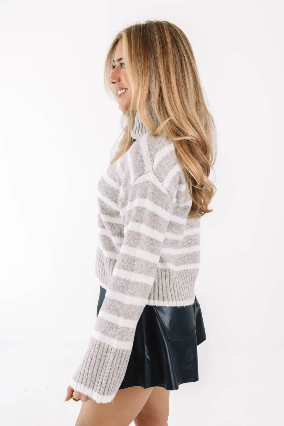 Z Supply Josephine Stripe Sweater - Heather Taupe